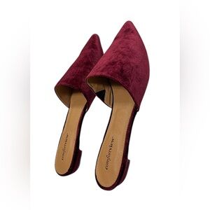 COMFORTVIEW MARLEY FLATS MULES POINTED-TOE WOMENS COLOR RED SIZE 12 W NO BOX *